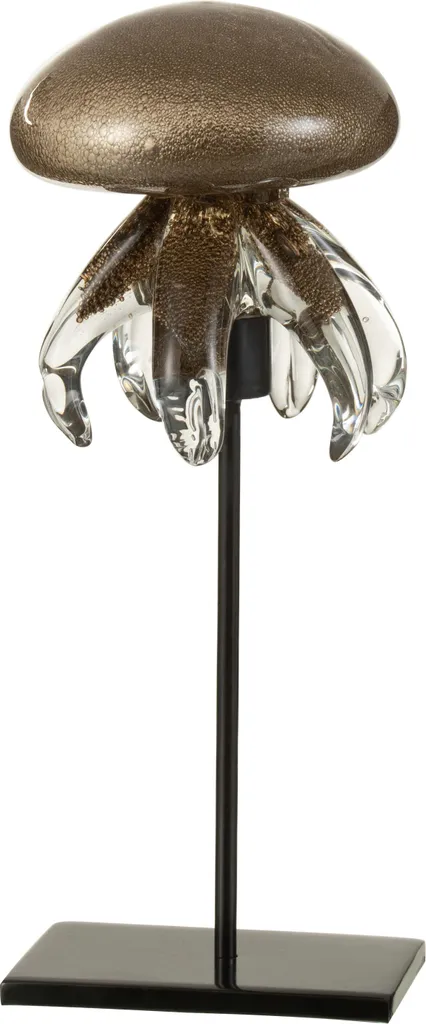 Objet de décoration méduse en verre marron sur socle - Style contemporain