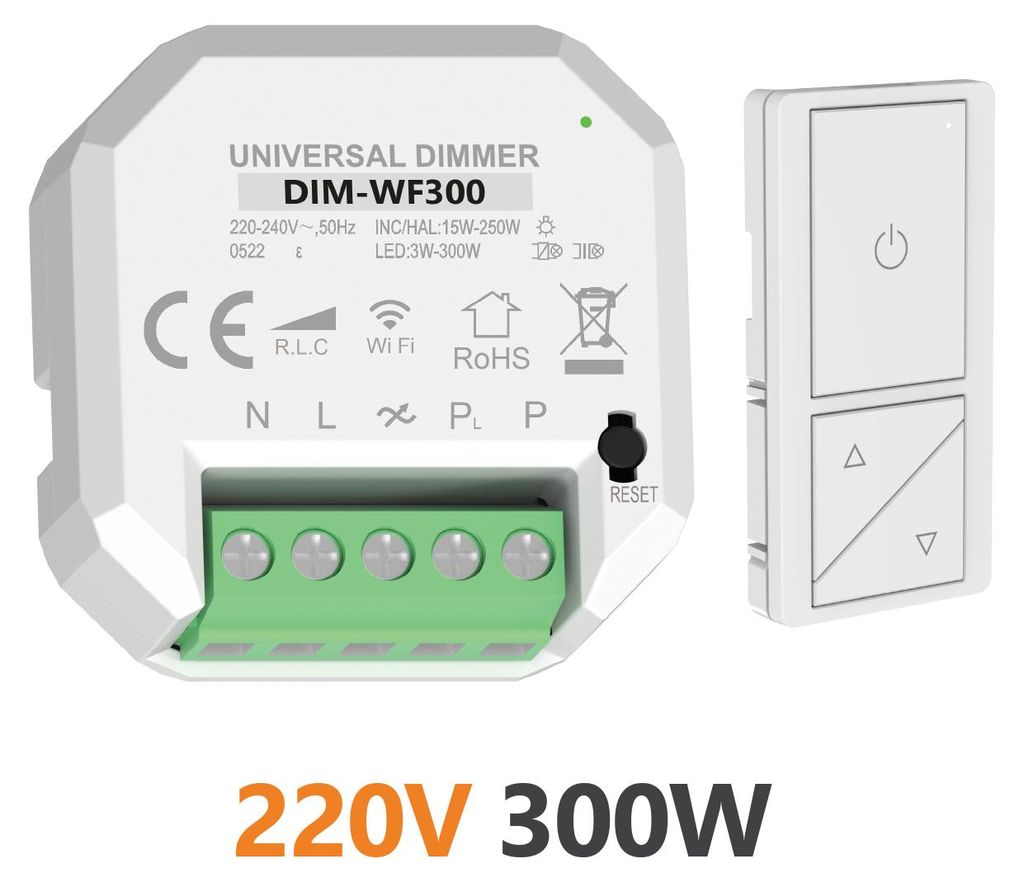 Alcapower Smart Dimmer 220-240V AC 300W per lampade LED, Immagine del prodotto 
