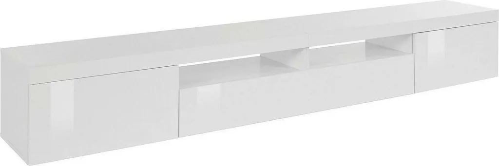 Meuble TV Long 240 cm Blanc pour Salon Moderne Animali - Style Italien