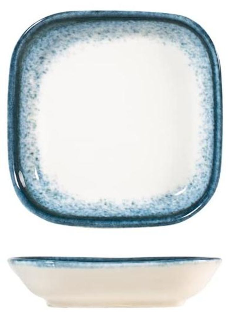 H&H Jupiter Set mit 6 quadratischen Porzellantellern, 8 cm