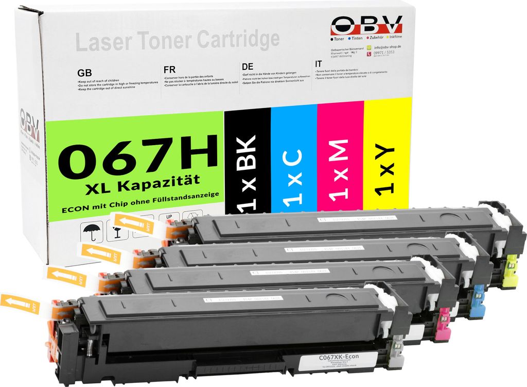 Kompatibler Toner Set für i-SENSYS MF 657 Cdw LBP-633 Cdw als Ersatz für Canon 067H Cartridge 067H CRG-067H 1x Schwarz, 1x Cyan, 1x Magenta, 1x G...