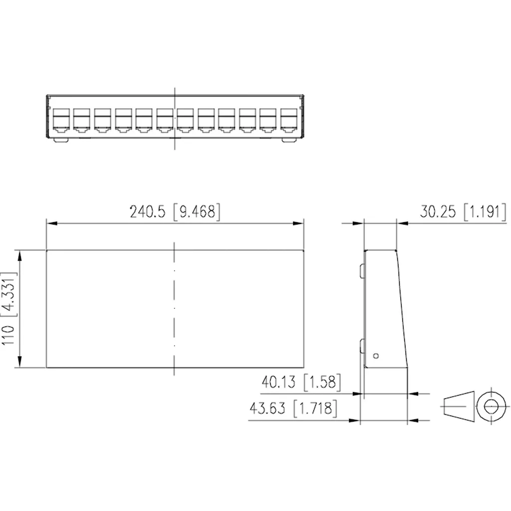 Boîtier Saillie Centralisateur pour 12 Modules E-DAT Réseau - 2