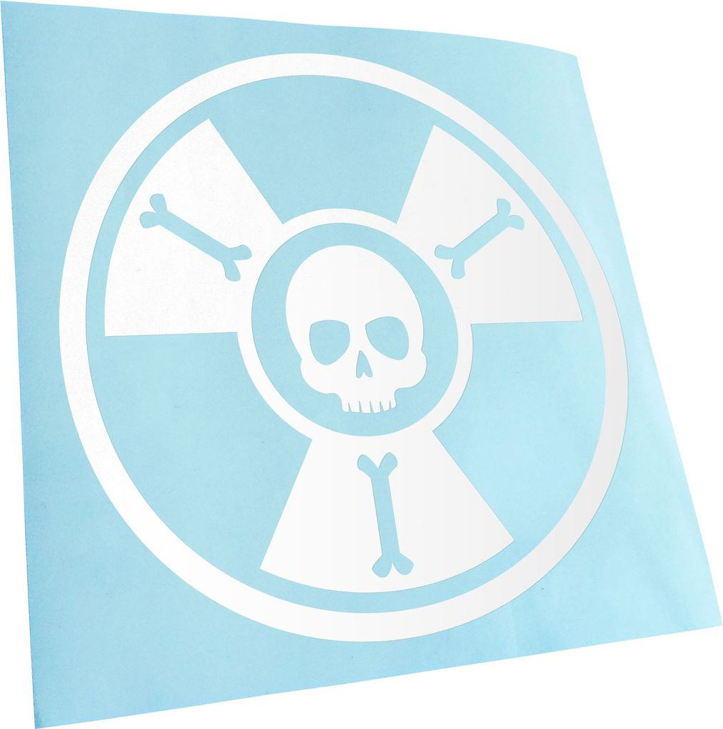Kiwistar - Autoaufkleber - Atomsymbol Totenkopf - Weiss - 50x50cm - Aufkleber für Auto, Laptop, Fahrrad, LKW, Motorrad mehrfarbig JDM Decal Racing