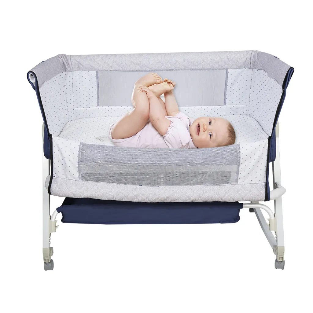 Lit de nuit bébé pour cododo, balancelle apaisante et table à langer