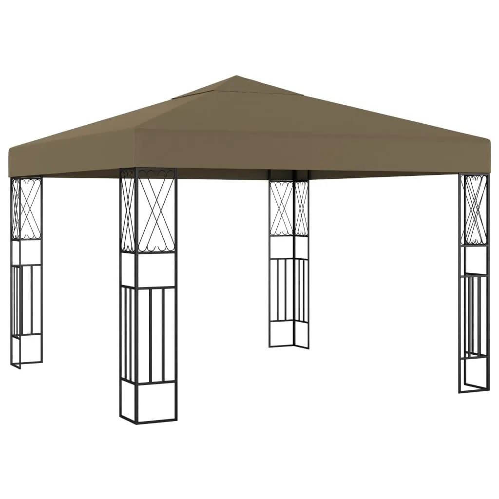 Pavillon 3x3 m Taupe pour Terrasse et Jardin - Ombre Portée Optimale