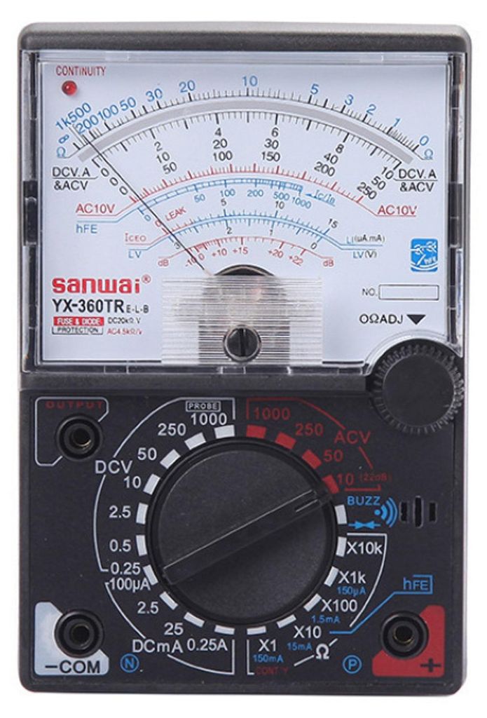 DC & AC YX-360TR Analogmessgerät Multimeter Multitester Sicherung Diodenschutz