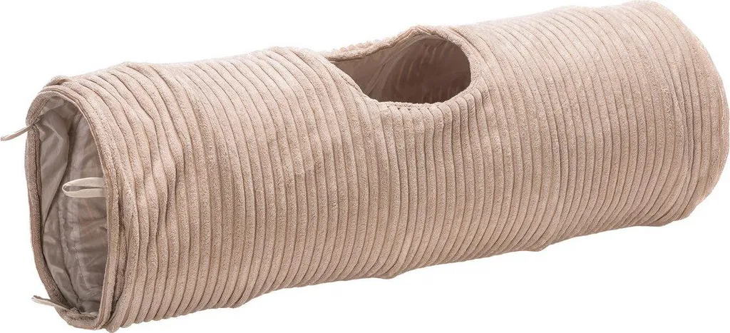 Petit Tunnel Chat Rosa Côtelé Doux - Structure Stable et Design Rose
