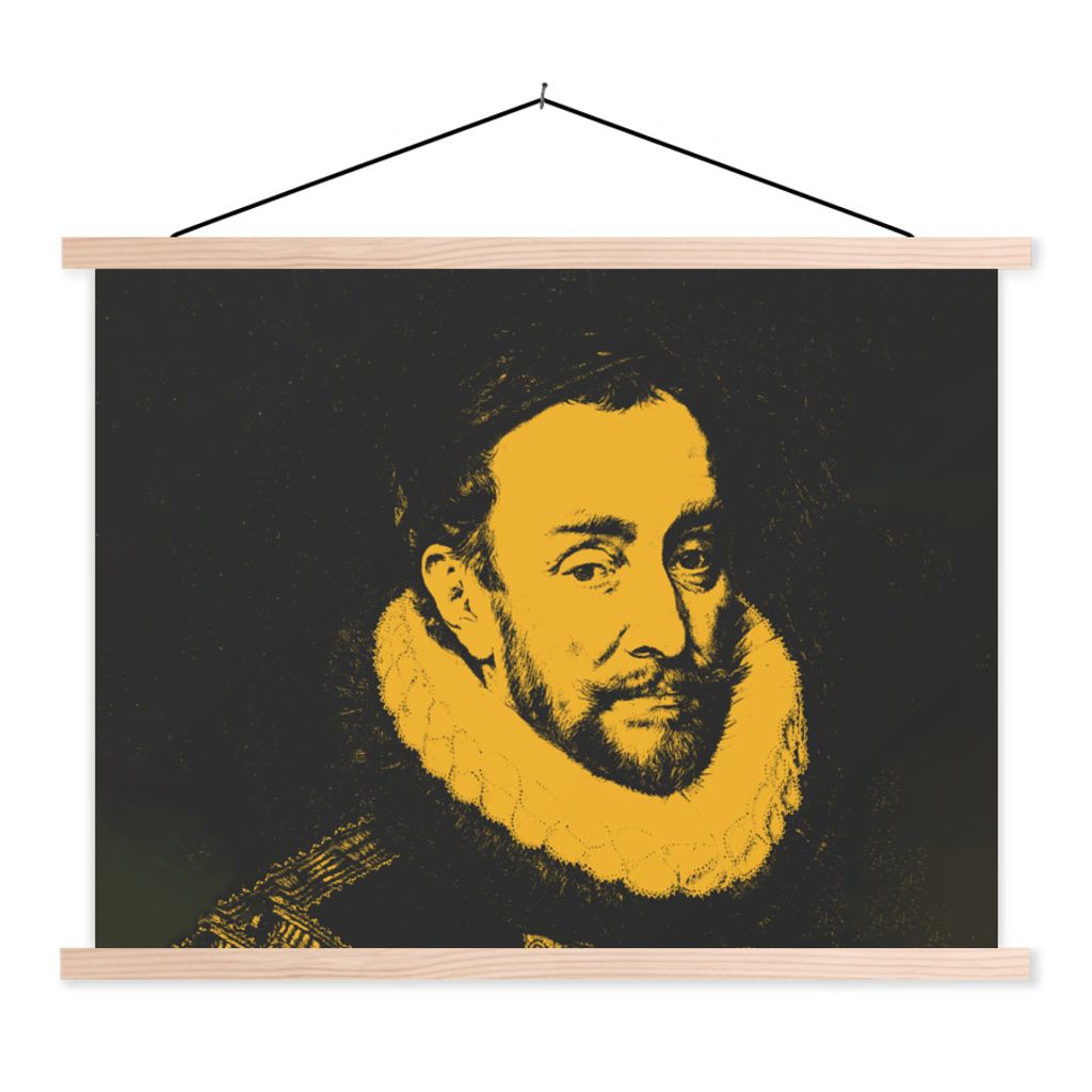 MuchoWow Textilposter Wilhelm von Oranien - Adriaen Thomasz - Alte Meister 60x45 cm mit holzfarbenen Rahmen - Bild