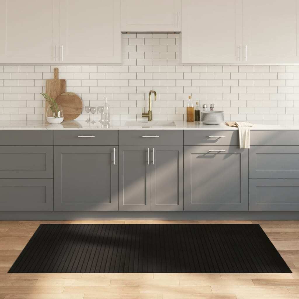 "im Angebot" Teppich Rechteckig Schwarz 100x200 cm Bambus - Designerteppiche CC17324
