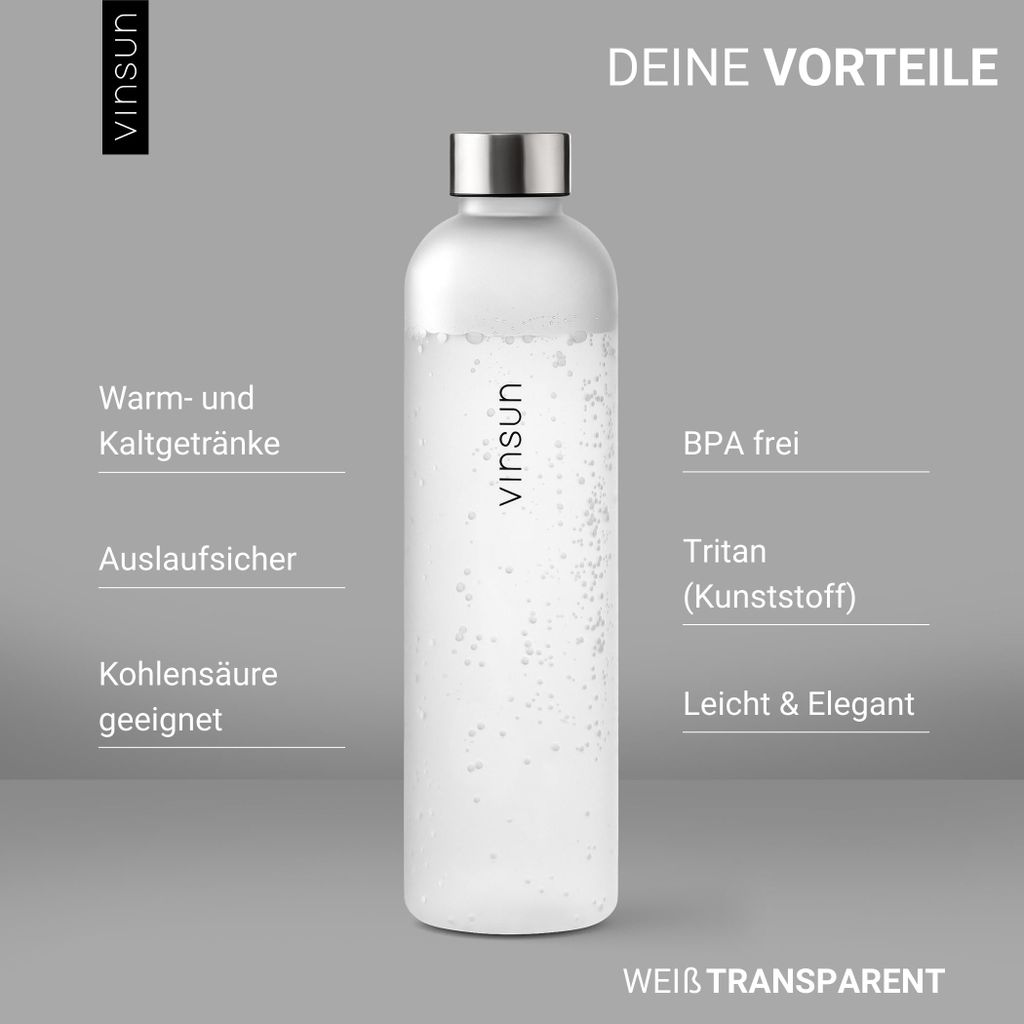 Trinkflasche 1L Schraubverschluss BPA frei