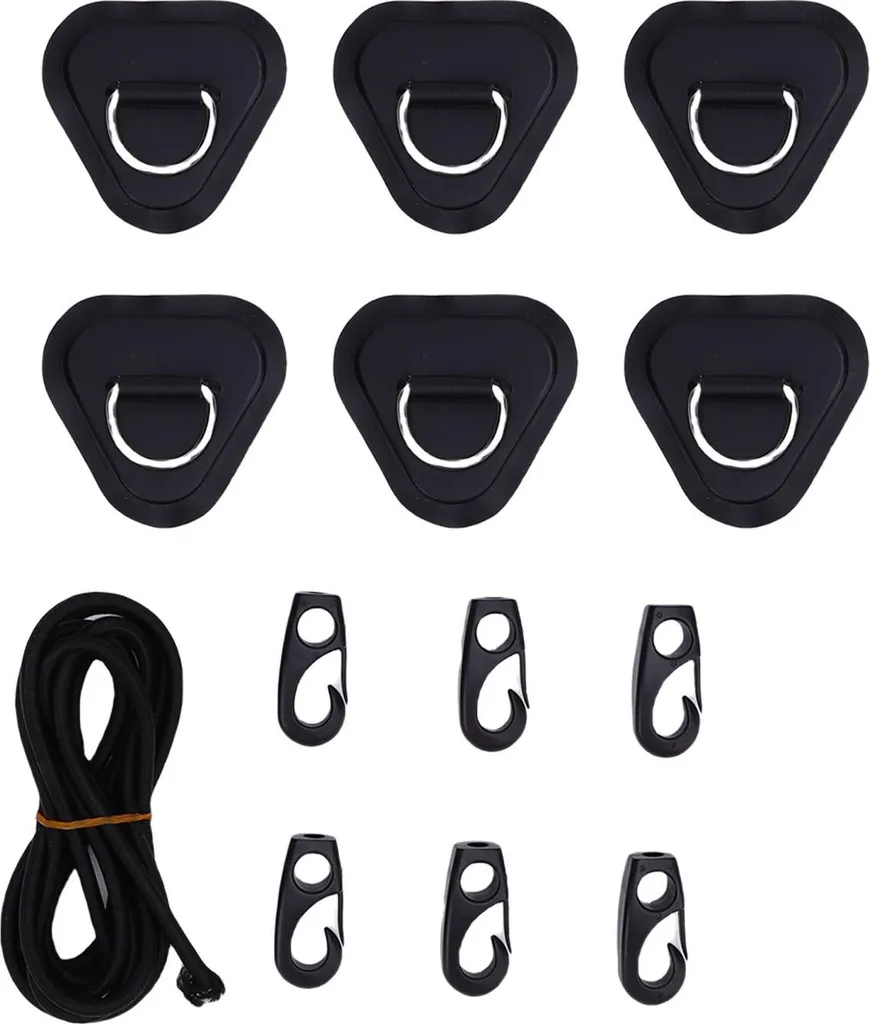 NQEUEPN 4 Pezzi di Occhiello di Fissaggio per Montaggio su Pista, Fissaggio per Montaggio su Pista per Kayak in Acciaio Inossidabile Eye Bolt Tie Down Rings per Corda Elastica per Canoa Kayak