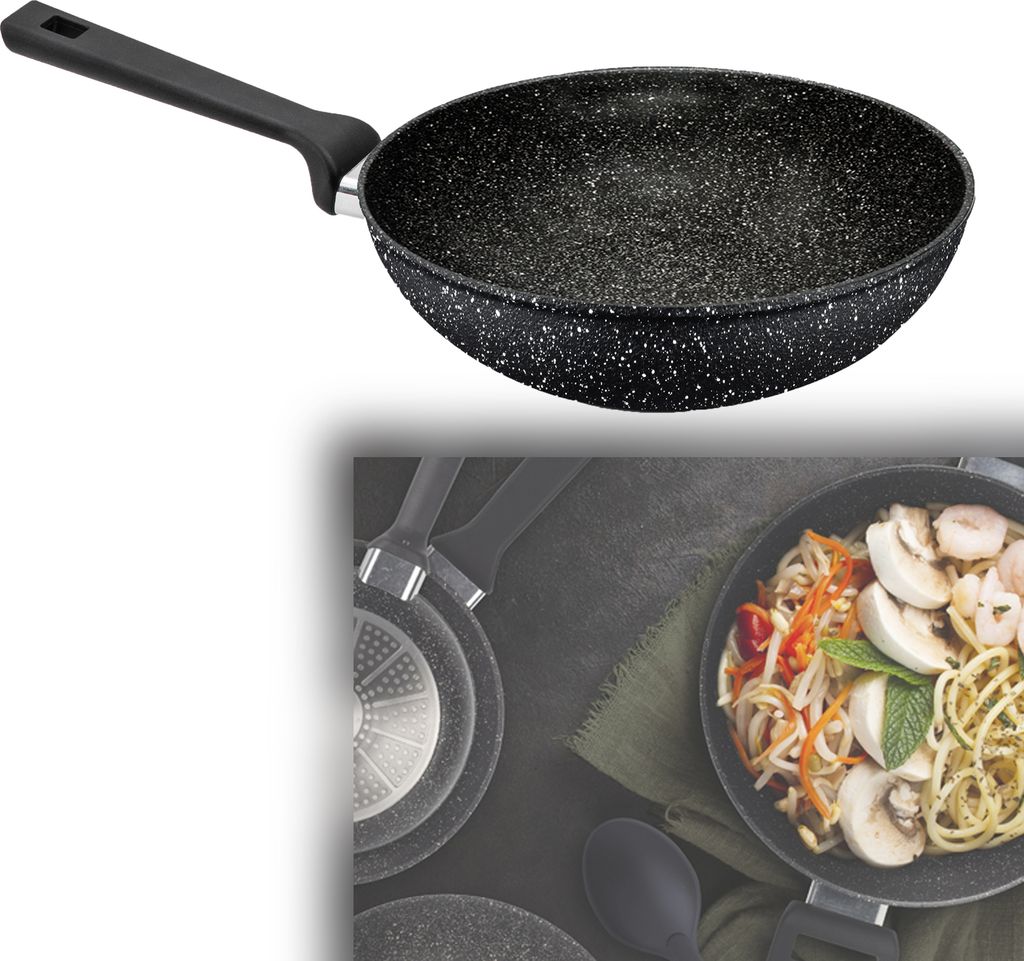 San Ignacio Wokpfanne Induktion Bratpfanne Wok Pfanne 28 cm Alu BGEU-3988