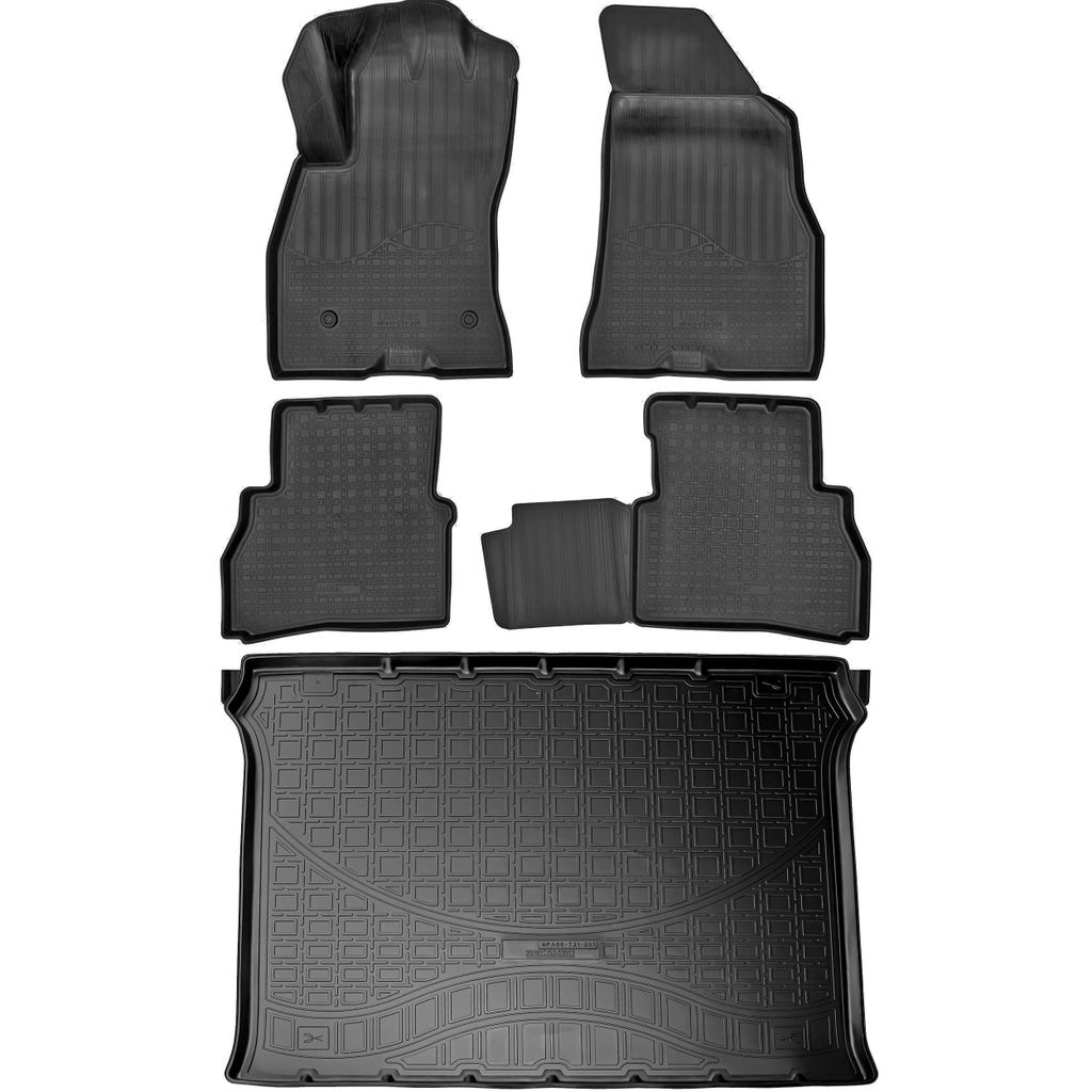 Fußmatten & Kofferraumwanne Set passend für FIAT DOBLO II, 5-Sitzer | Typ 263 | ab 2010
