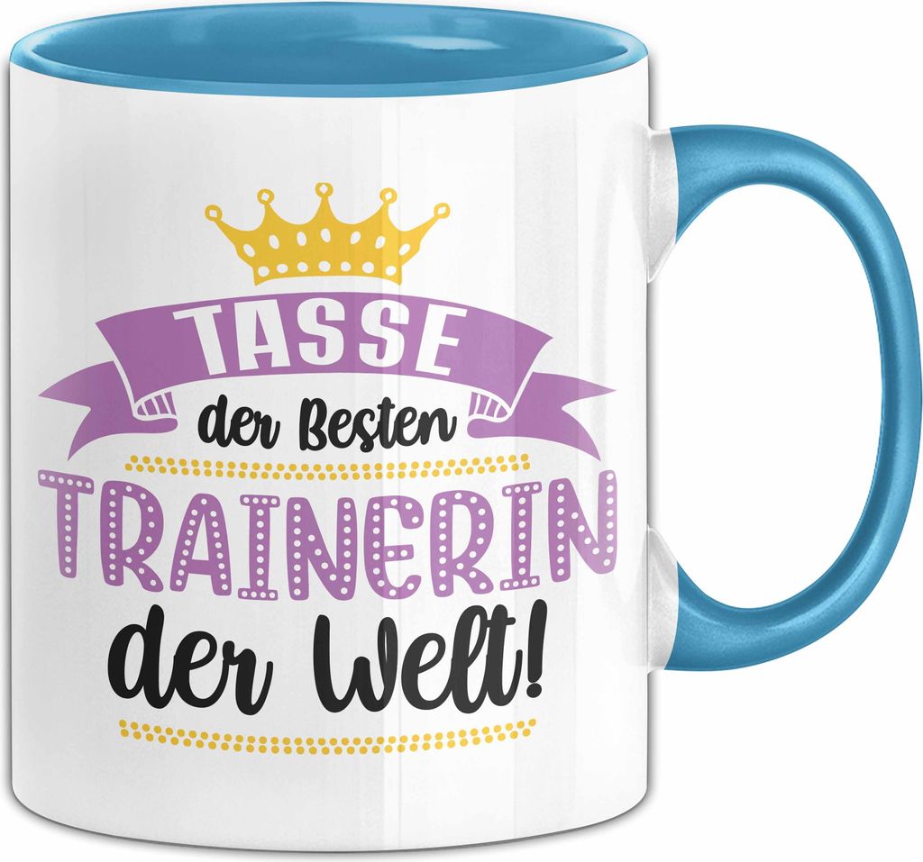 Trainerin Tasse Geschenk Tasse Der Besten Trainerin Der Welt Basketball Eishockey Fußball-Trainerin Kaffee-Becher (Blau)