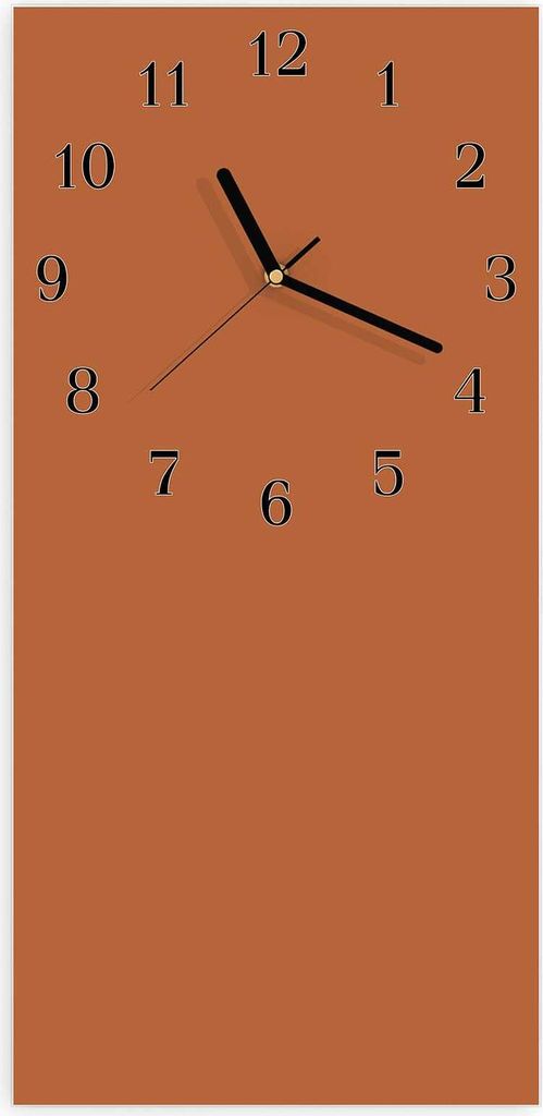 Wanduhr aus Glas mit Motiv Brauner Hintergrund- 30 x 60 cm - inkl. Aufhängesystem