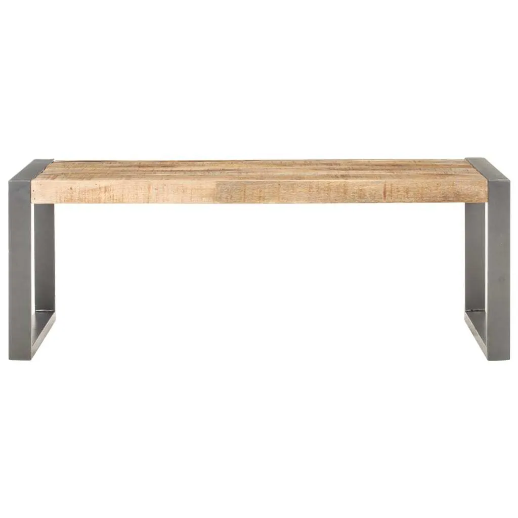 Tavolino 110x60x40 cm Legno di Mango Grezzo Massello - Design Industriale