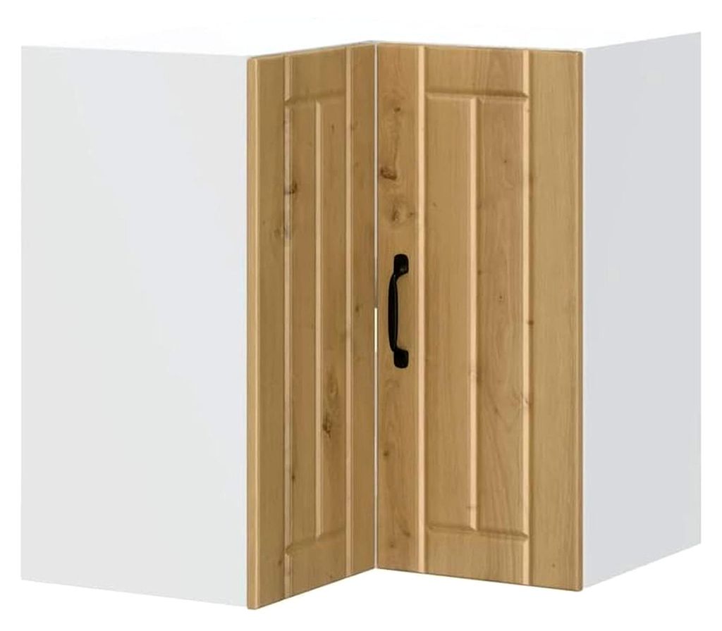 Küchen-Eckhängeschrank Lucca aus Holzwerkstoff in Artisan-Eiche - Platzsparende Lösung für kleine Küchen, langlebig und stilvoll
