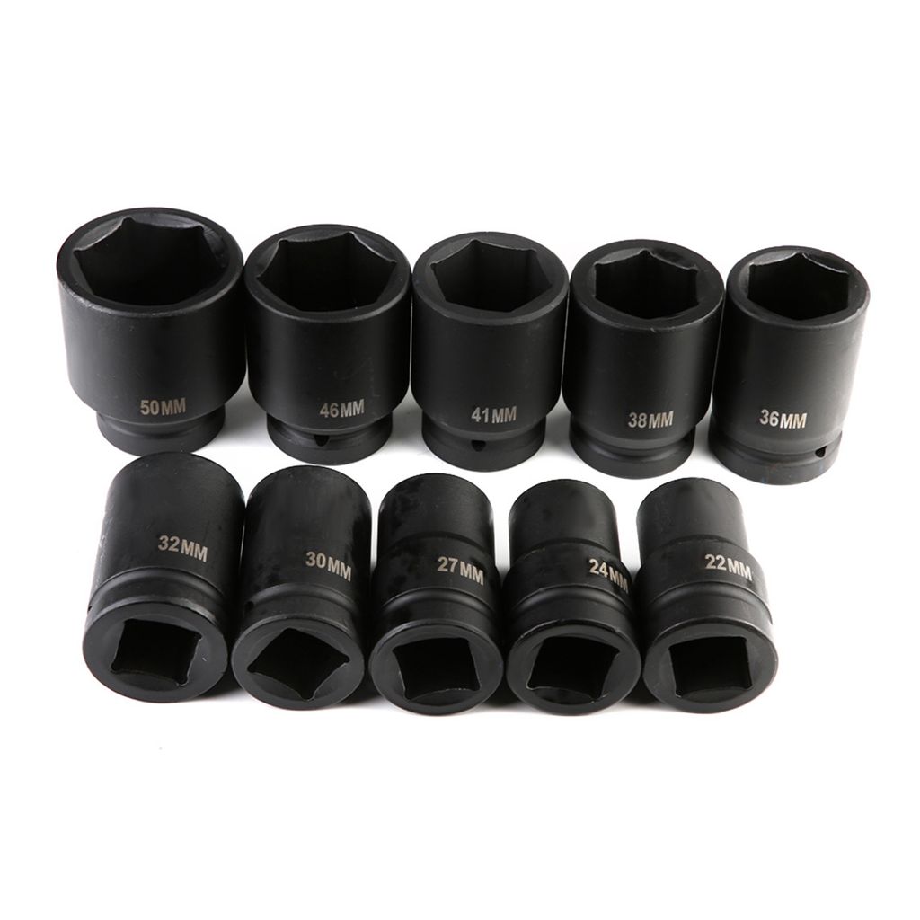 10 Stück 1 Zoll Drive Metric Deep Impact Socket Set Long Reach Impact Sockets