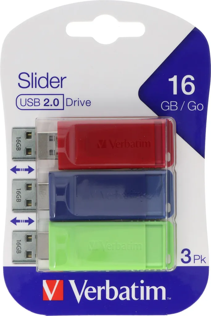 Pennetta USB 16GB Verbatim Slider 2.0 Multicolore per Università