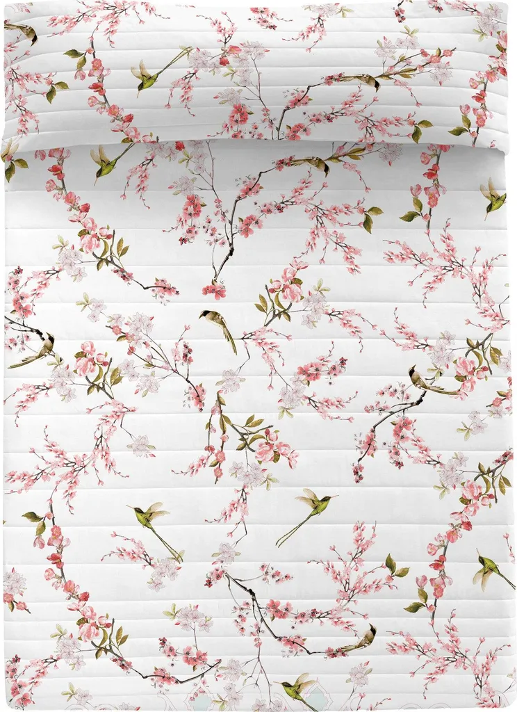 Couvre-lit Décoratif 180x260 cm HappyFriday Sakura pour Chambre Lumineuse