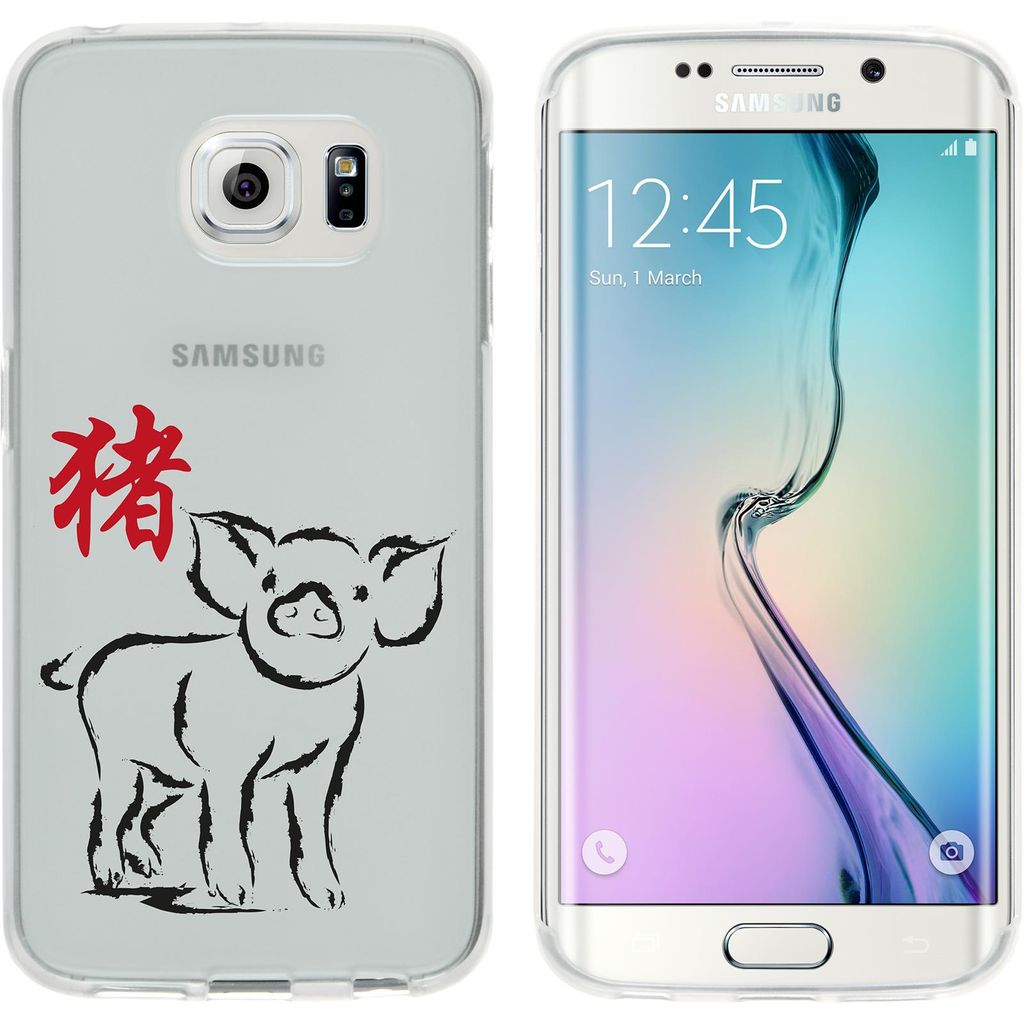 PhoneNatic Case kompatibel mit Samsung Galaxy S6 Edge Silikon-Hülle Tierkreis Chinesisch M12