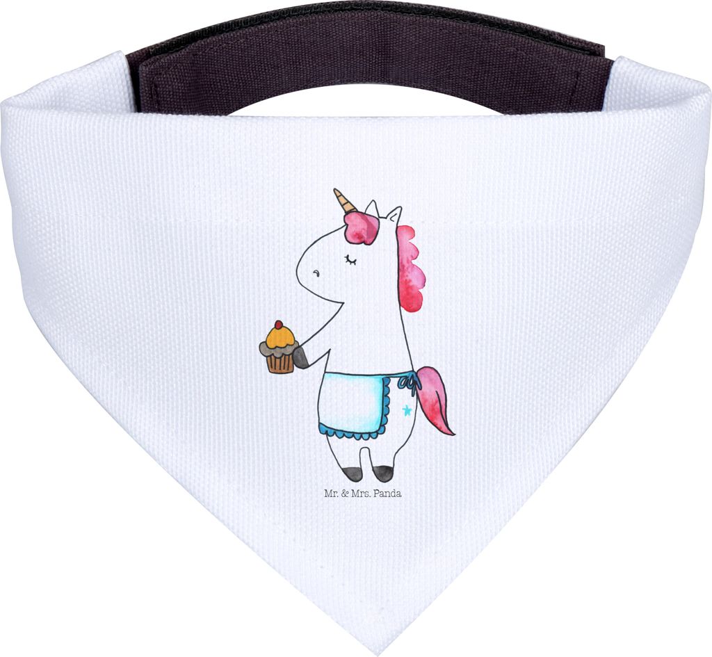 Mr. & Mrs. Panda Dreieckstuch Einhorn Muffin - Weiß - Geschenk, Unicorn, Liebesgrüße, Hundetuch, Kekse, Halstuch für Hund, Hunde Hals Tuch, Ban...