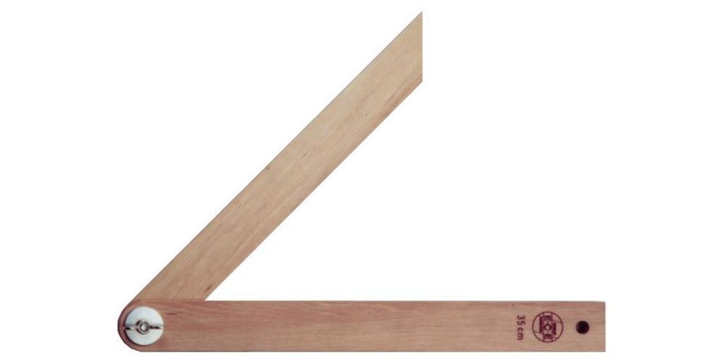 Schmiege Schienen-L.350mm Weißbuche m.Flügelmutter ECE