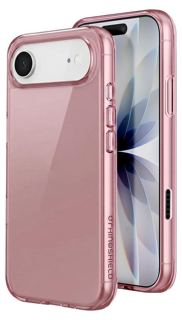 Rhinoshield, Leichte TPU Hülle für iPhone Air, transparent, Qi-kompatibel, Rosa