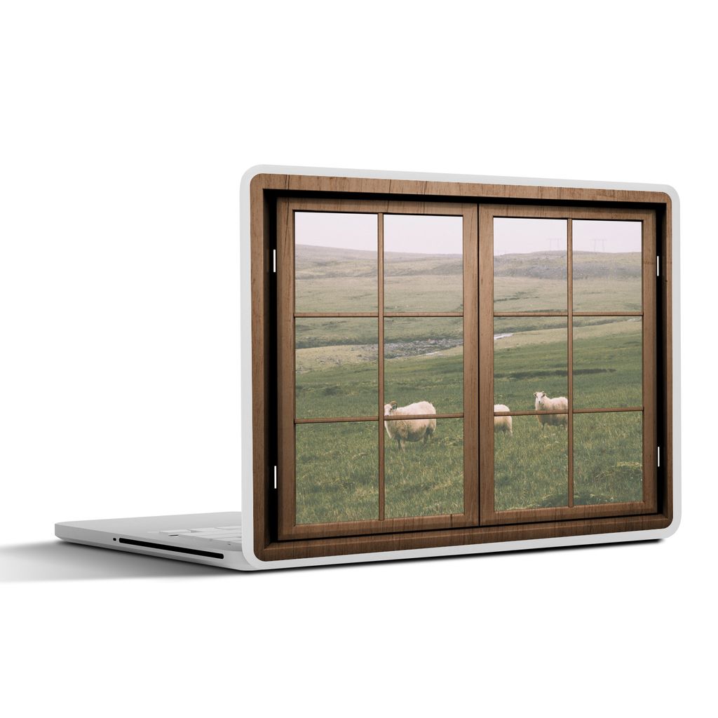 MuchoWow Laptop Aufkleber Sticker Cover Durchsichtig - Schafe - Tiere 31x22.5 cm - Laptop-Deko