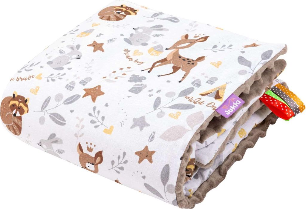 Magical Woodland & Mokka Minky Neugeborene Decke 55x75cm Produktbild 
