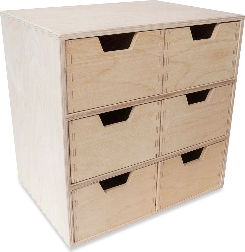 Creative Deco Drewniany organizer 6 Szufladek | 28.5 x 20 x Zdjęcie produktu