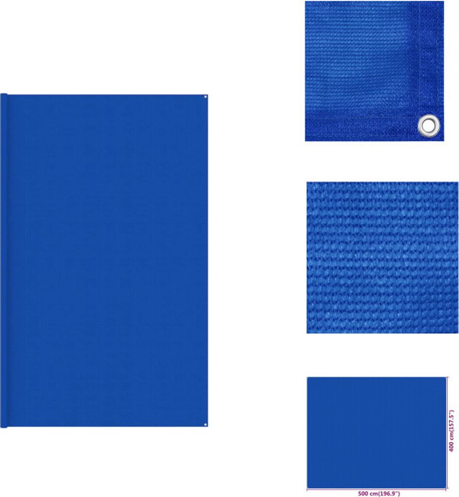 vidaXL Zeltteppich 400x500 cm Blau HDPE - Zeltzubehör
