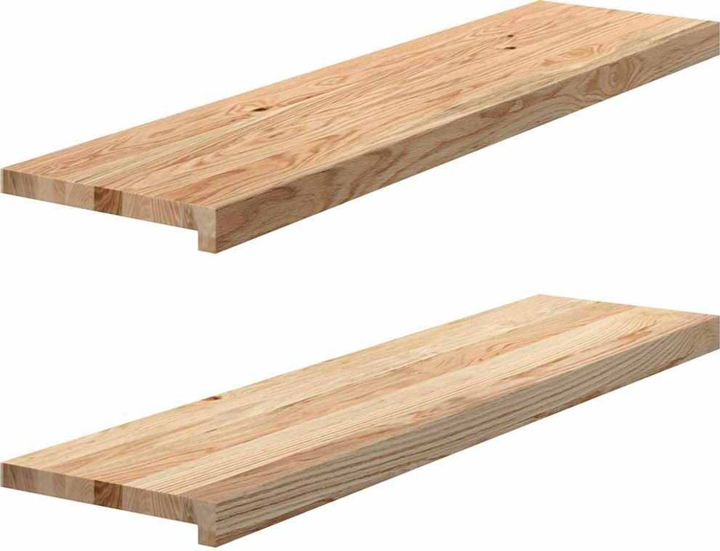 Möbel Fensterbänke 2 Stk. Unbehandelt 100x25x2 cm Massivholz Eiche - Außenfensterbänke 4009104