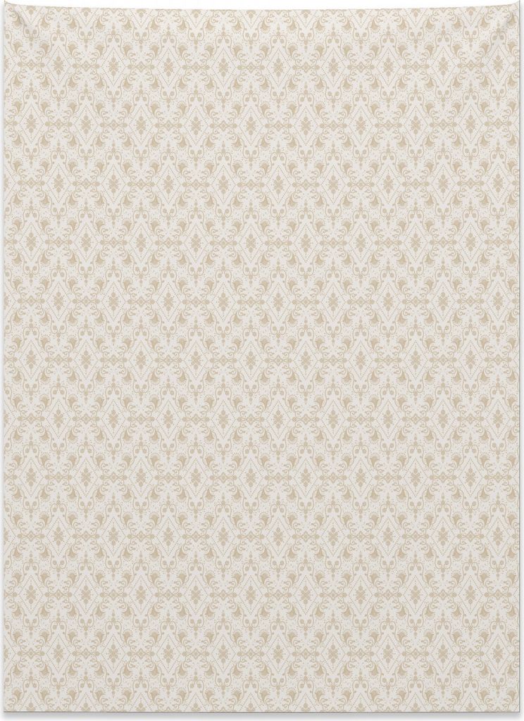 Abakuhaus Damast Wandteppich, Klassische Retro Natur aus Weiches Mikrofaser Stoff Kein Verblassen Klare Farben Waschbar, 110 x 150 cm, Creme Tan
