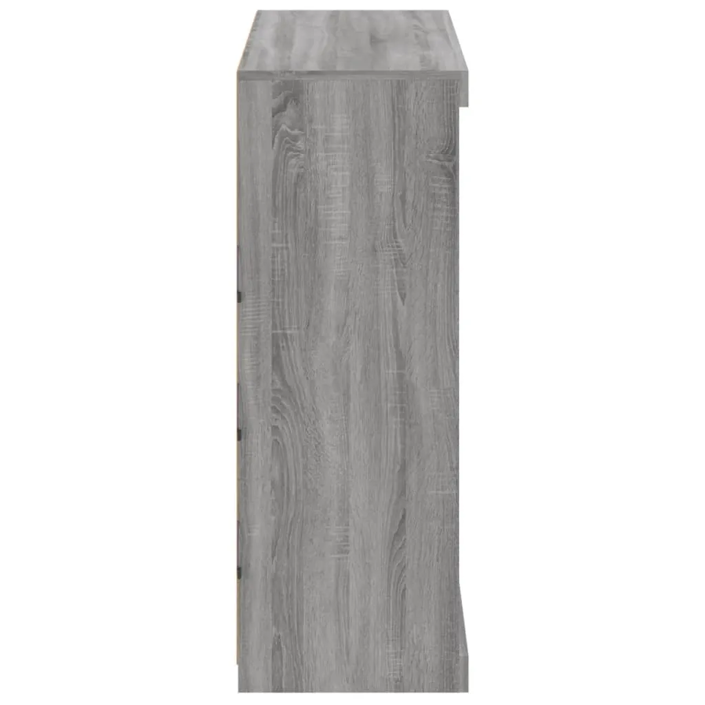 Credenza con luci LED Grigio Sonoma 81x37x100 cm - 7