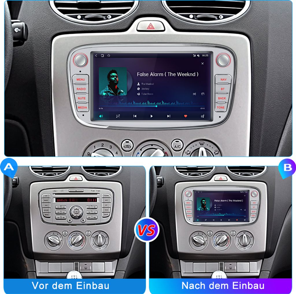 7''NAVI per Ford Galaxy Focus Kuga WIFI Android12 Radio GPS Immagine del prodotto 