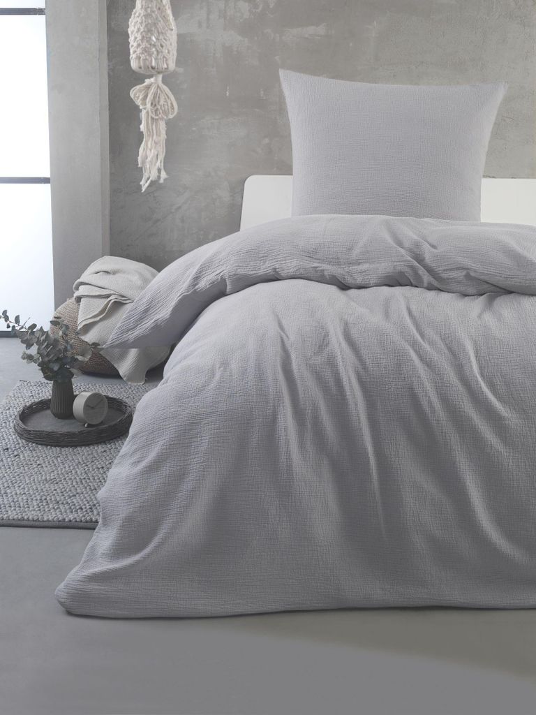 Musselin Bettwäsche - 80x80 135x200 cm - 100% Baumwolle - Produktbild 