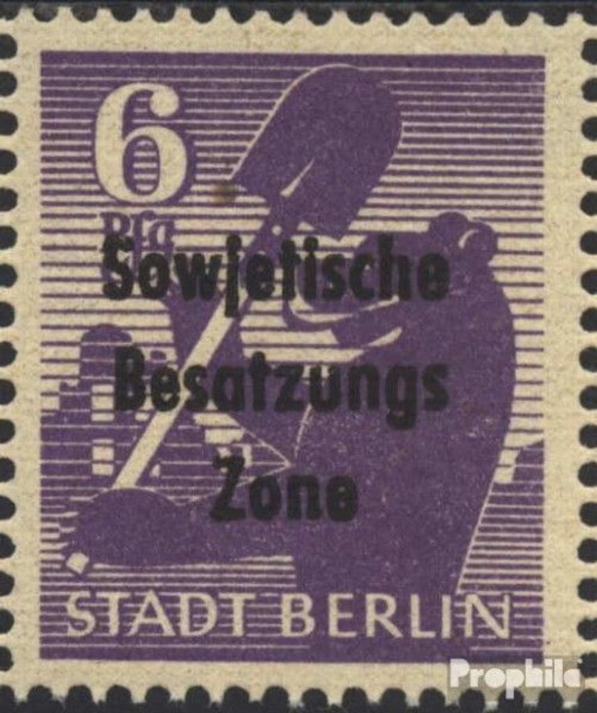 Briefmarken Sowjetische Zone (All.Bes.) 1948 Mi 201XVII, Einbuchtung im g von Pfg postfrisch SBZ-Aufdruck