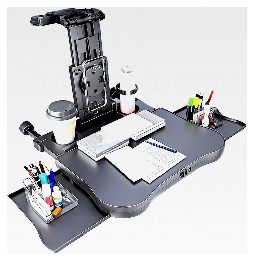 Zusammenklappbares Autotablett – Verstellbarer Sitztisch, Langlebiges, Hochbelastbares Tablett Zum Essen