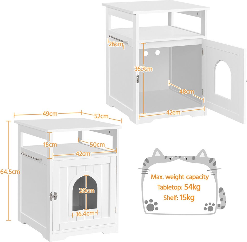 Yaheetech Katzenschrank für katzentoilette, Katzenhaus, Produktbild 4