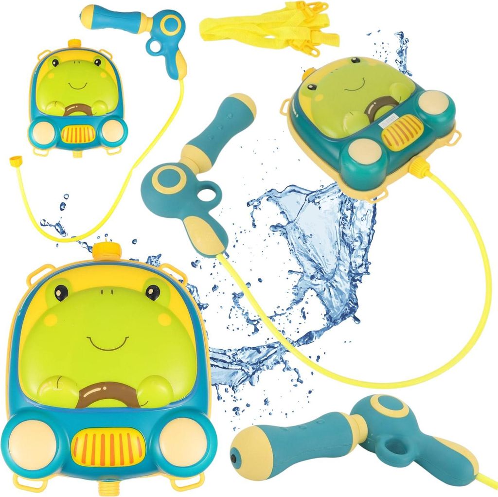 Wasserpistole mit Rucksack Frosch Großer Tank Verstellbare Produktbild 
