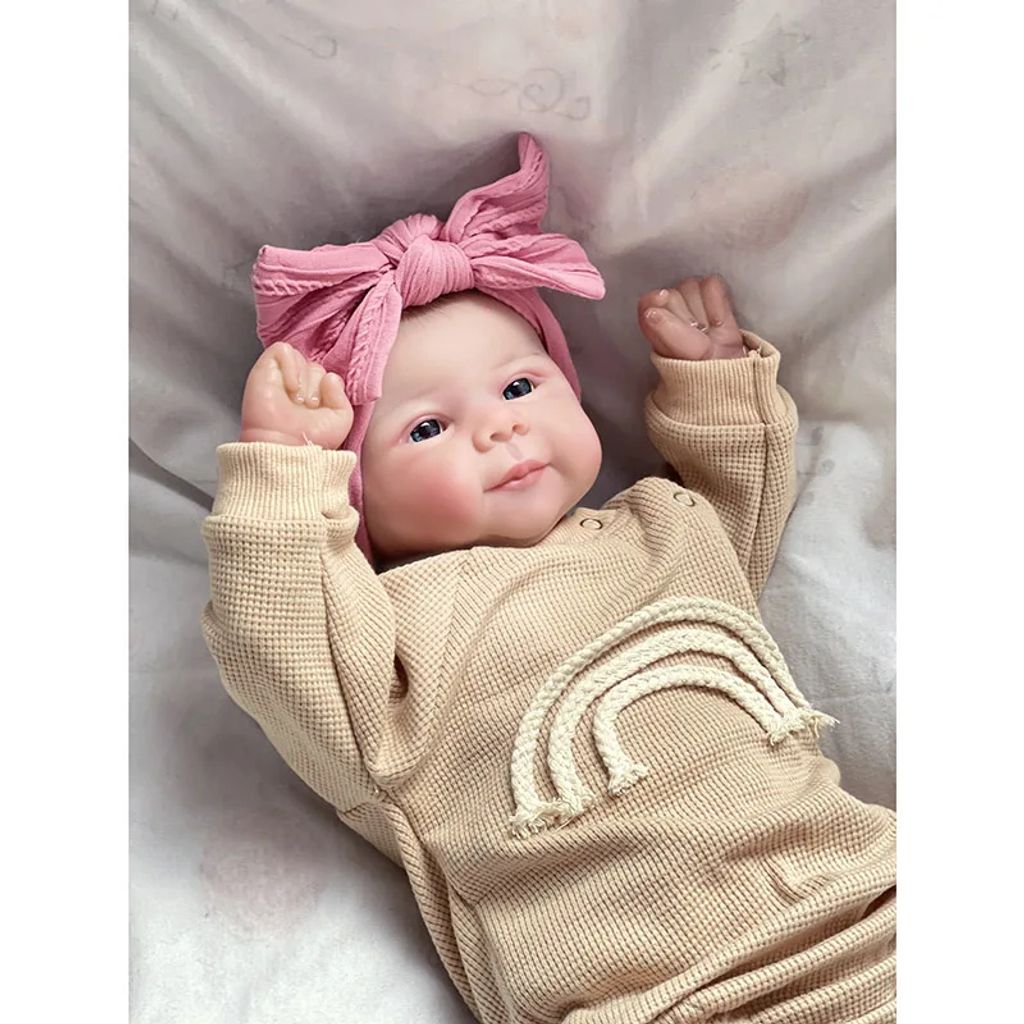 Poupée Reborn Nouveau-né Fille 50 Cm - Blonde Aux Yeux Bleus - Vinyle Réaliste