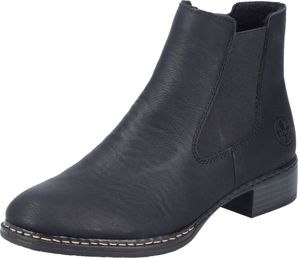 Rieker Damen Stiefelette elegante Chelsea Boot Stretch 73464, Größe:39 EU, Farbe:Schwarz