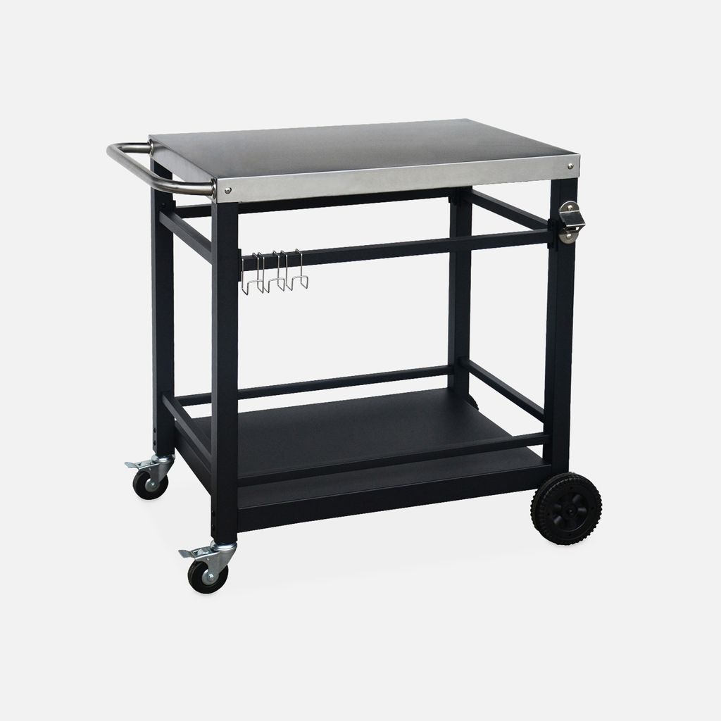 sweeek - Outdoor-Servierwagen zum Grillen, schwarz - Produktbild 