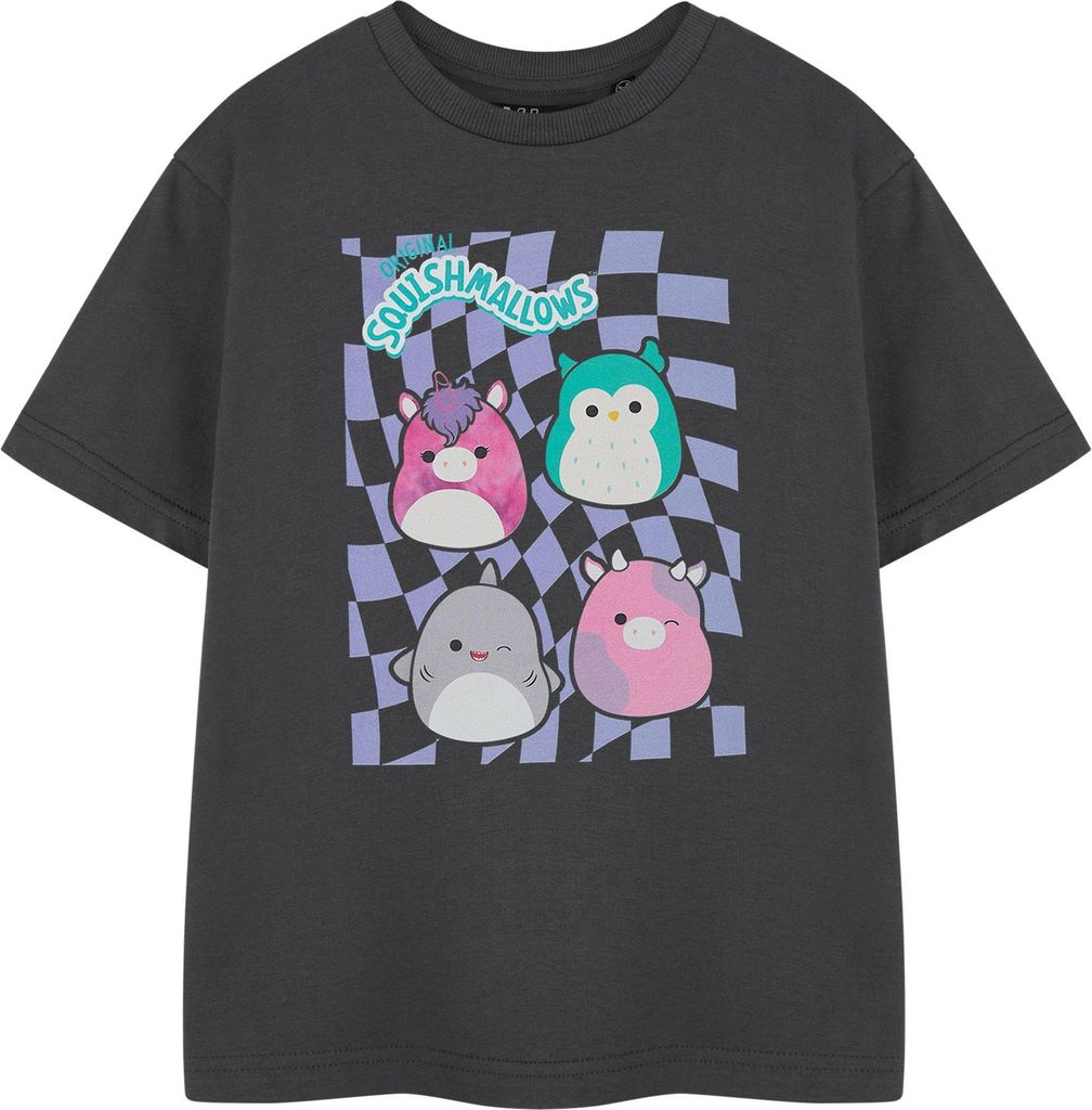Squishmallows - T-Shirt für Mädchen kurzärmlig NS8838 (146-152) (Grau)