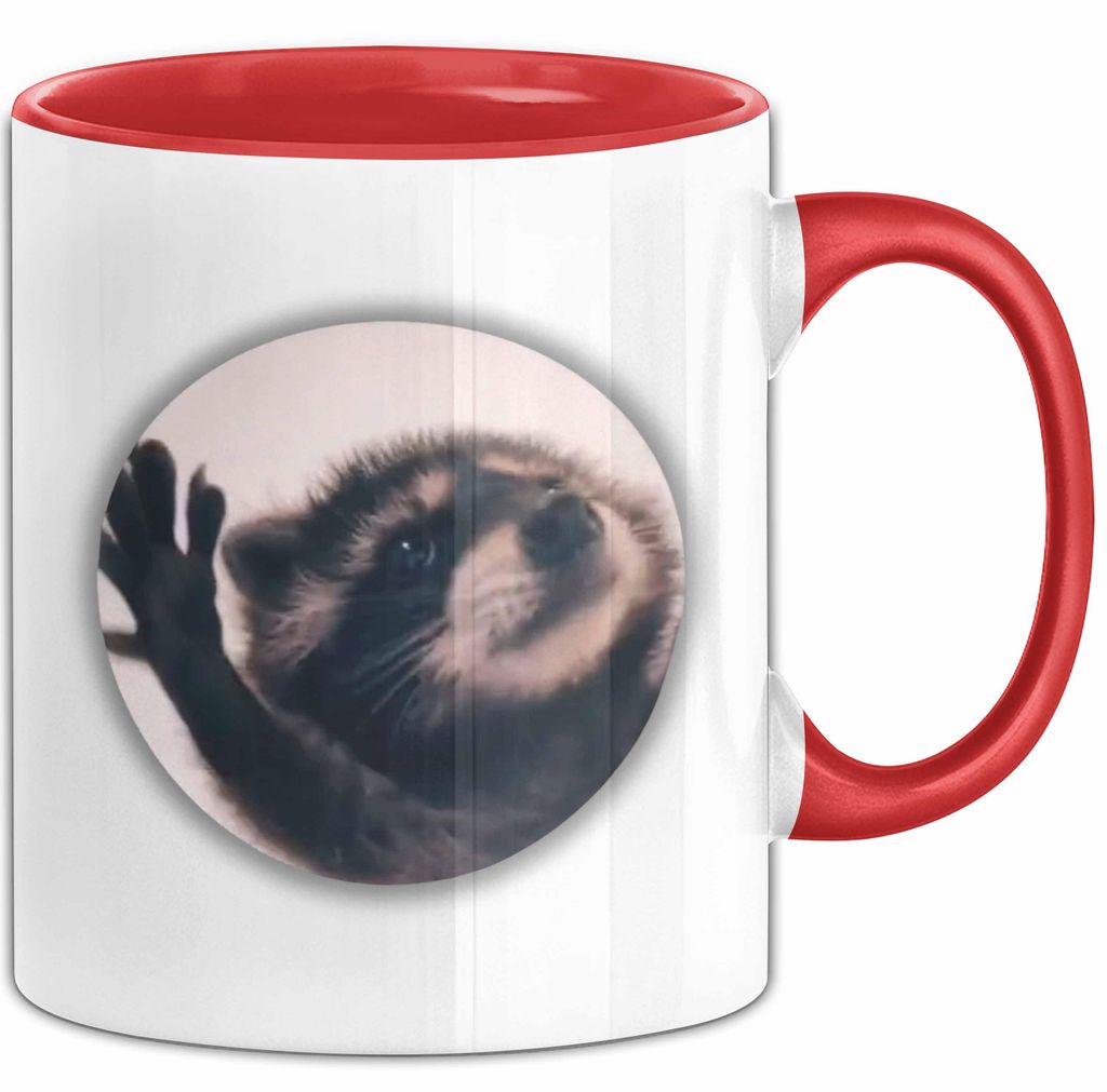 Pedro Waschbär Tasse Meme Geschenk Lustiger Kaffee-Becher (Rot)