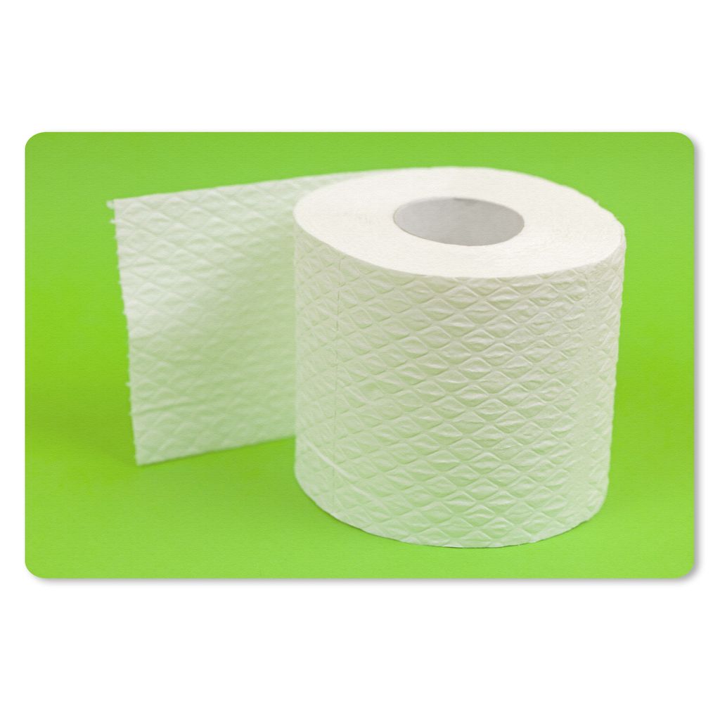 MuchoWow Schreibtischunterlage Toilettenpapier auf Grün 60x40 cm - XXL Mauspad - Großes Mauspad