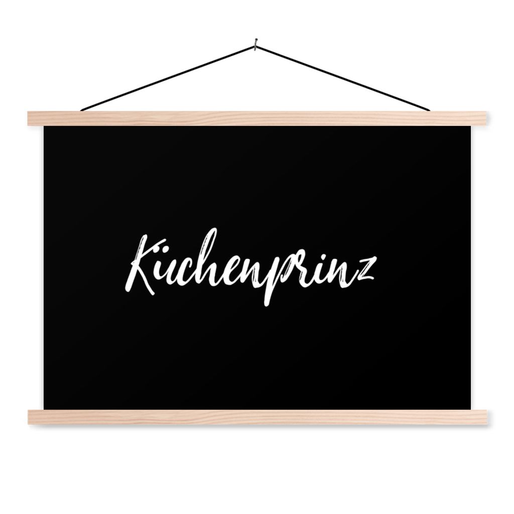 MuchoWow Textilposter Zitate - Sprichwörter - Kochen - Chefkoch 60x40 cm mit holzfarbenen Rahmen - Bilder