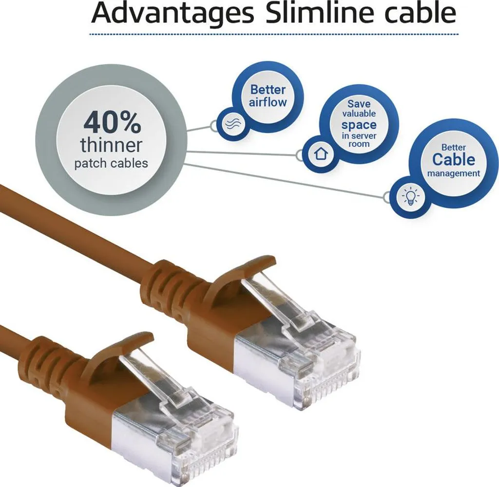 Cavo Patch Slimline CAT6A ACT DC7202 2m Marrone | E-Shop Professionale - 5