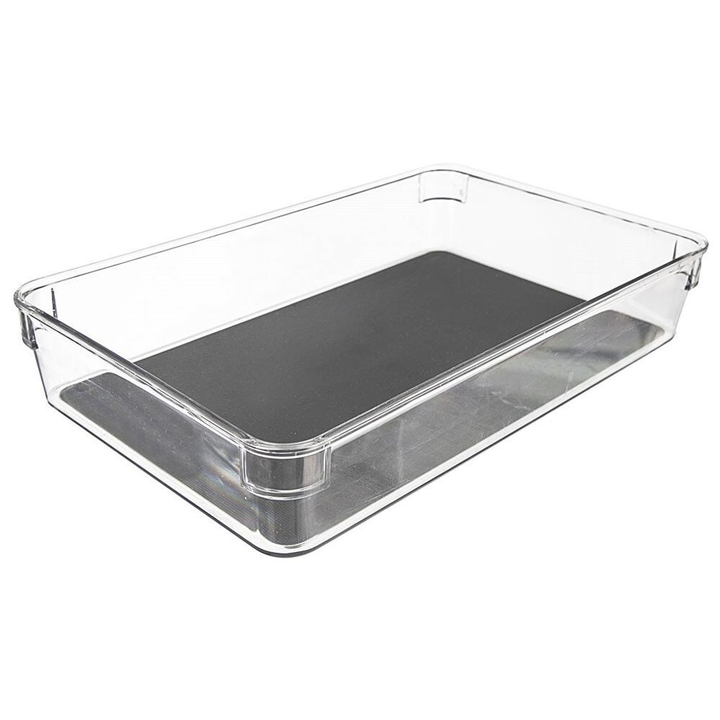 Transparente Aufbewahrungsbox mit Anti-Rutsch-Füßen und Produktbild 